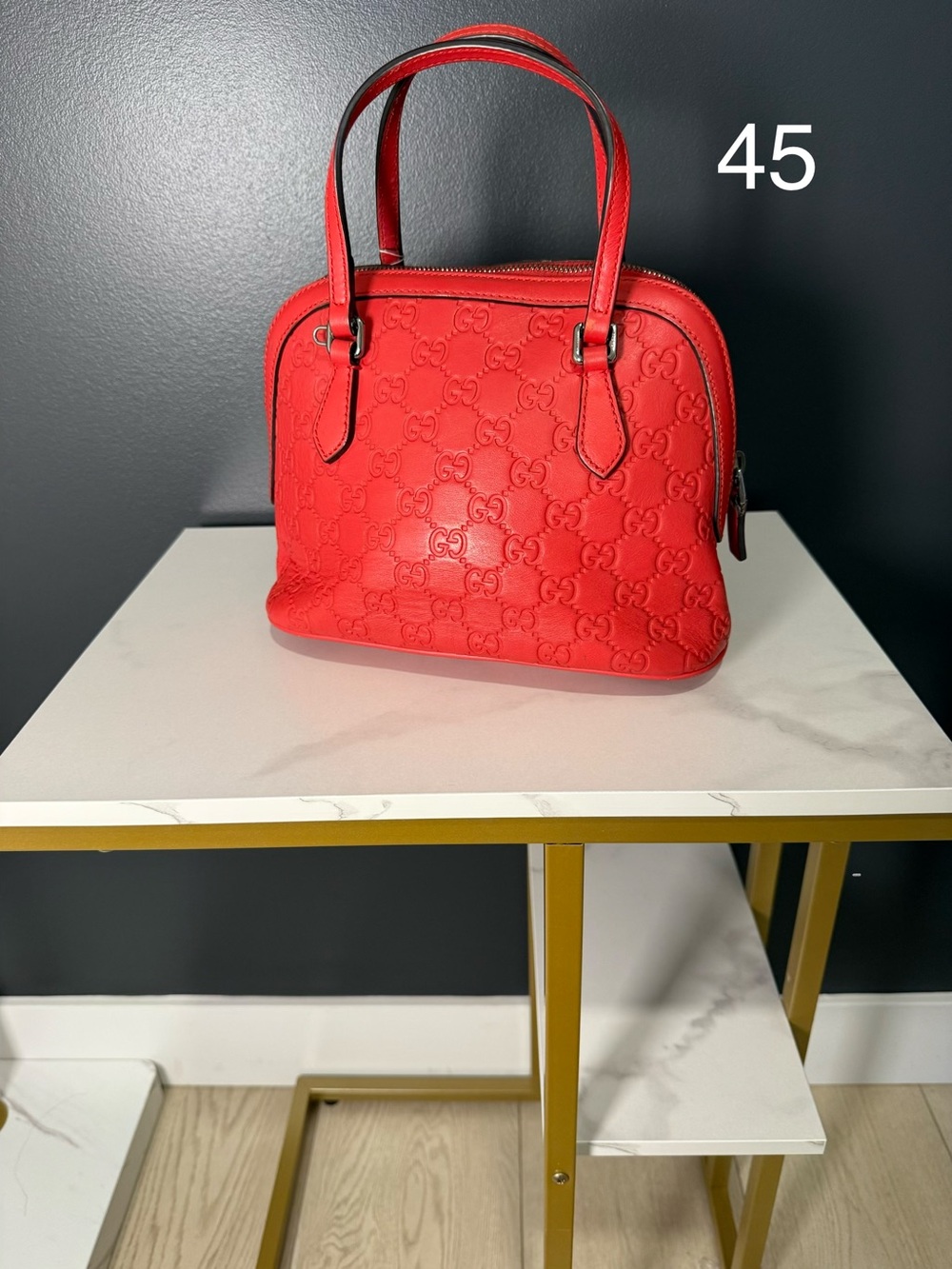 Gucci Red Microguccissima Leather Dome Satchel